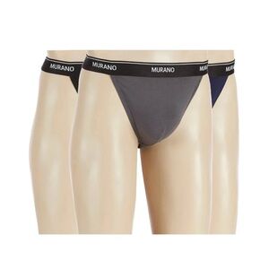 NEW Men's Murano 100% Breathable Cotton Thongs 3 Pack Multicolor
